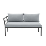 Sunnyside Corner Patio Conversation Set with Table in Grey on Grey by Manhattan Comfort at Eve Furniture