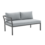 Sunnyside Corner Patio Conversation Set with Table in Grey on Grey by Manhattan Comfort at Eve Furniture