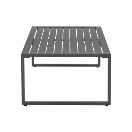 Sunnyside Corner Patio Conversation Set with Table in Grey on Grey by Manhattan Comfort at Eve Furniture