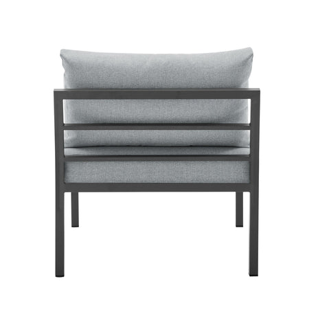 Sunnyside Corner Patio Conversation Set with Table in Grey on Grey by Manhattan Comfort at Eve Furniture