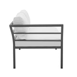 Sunnyside Corner Patio Conversation Set with Table in Grey on White by Manhattan Comfort at Eve Furniture