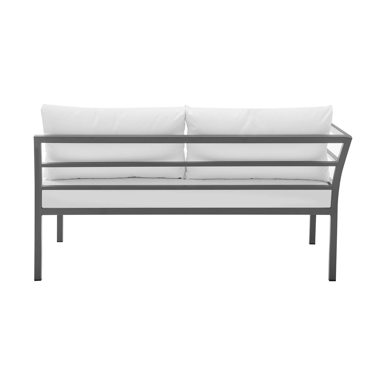 Sunnyside Corner Patio Conversation Set with Table in Grey on White by Manhattan Comfort at Eve Furniture
