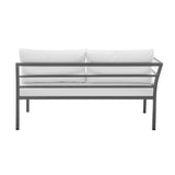 Sunnyside Corner Patio Conversation Set with Table in Grey on White by Manhattan Comfort at Eve Furniture