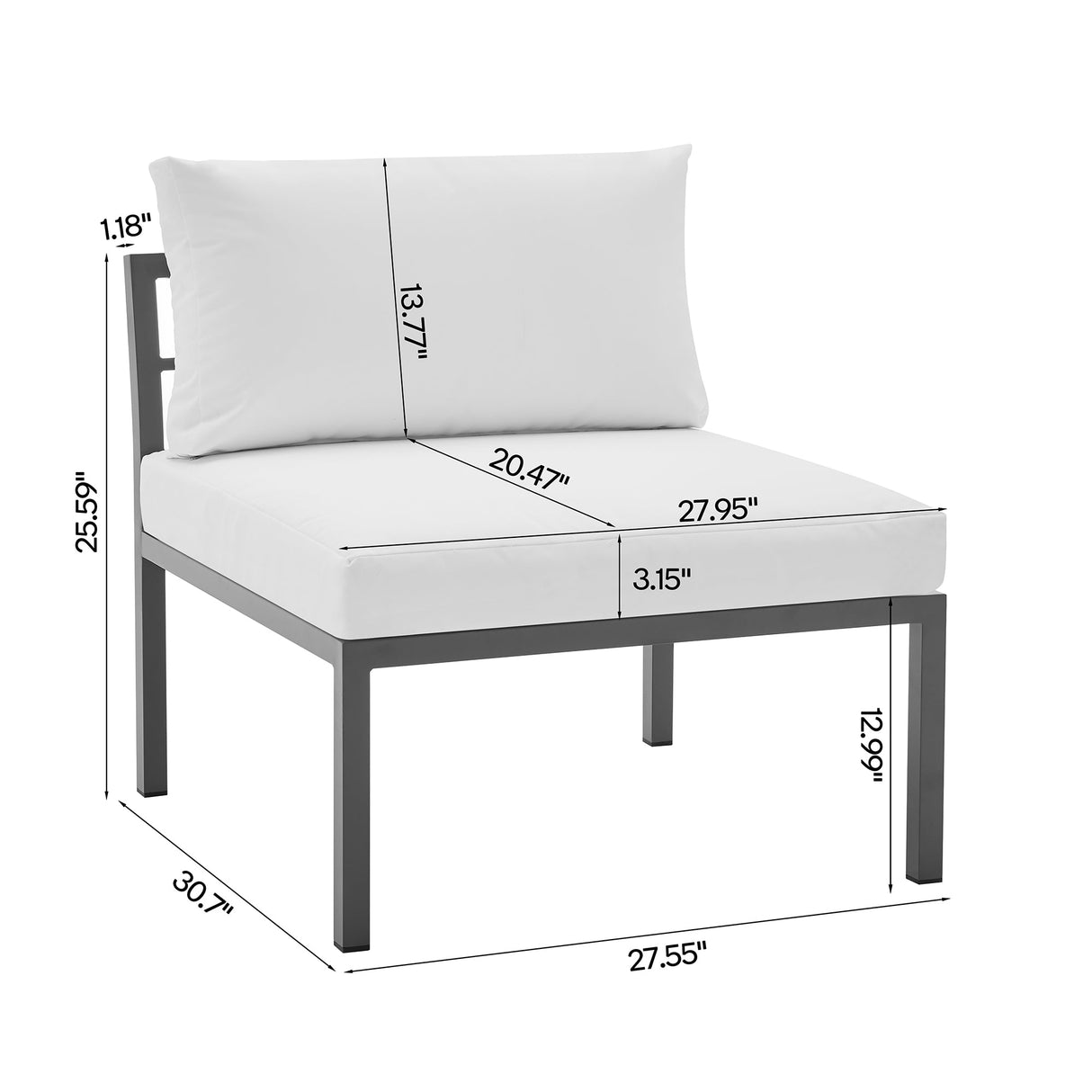 Sunnyside Corner Patio Conversation Set with Table in Grey on White by Manhattan Comfort at Eve Furniture