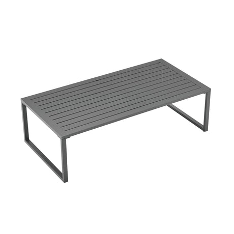 Sunnyside Corner Patio Conversation Set with Table in Grey on White by Manhattan Comfort at Eve Furniture