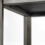 Sunnyvale Dark Brown Solid Wood and Mirrored Glass Four Shelf Shelving Unit by Mercana at Eve Furniture