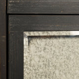 Sunnyvale Dark Brown Solid Wood and Mirrored Glass Four Shelf Shelving Unit by Mercana at Eve Furniture