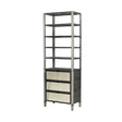 Sunnyvale Dark Brown Solid Wood and Mirrored Glass Four Shelf Shelving Unit by Mercana at Eve Furniture