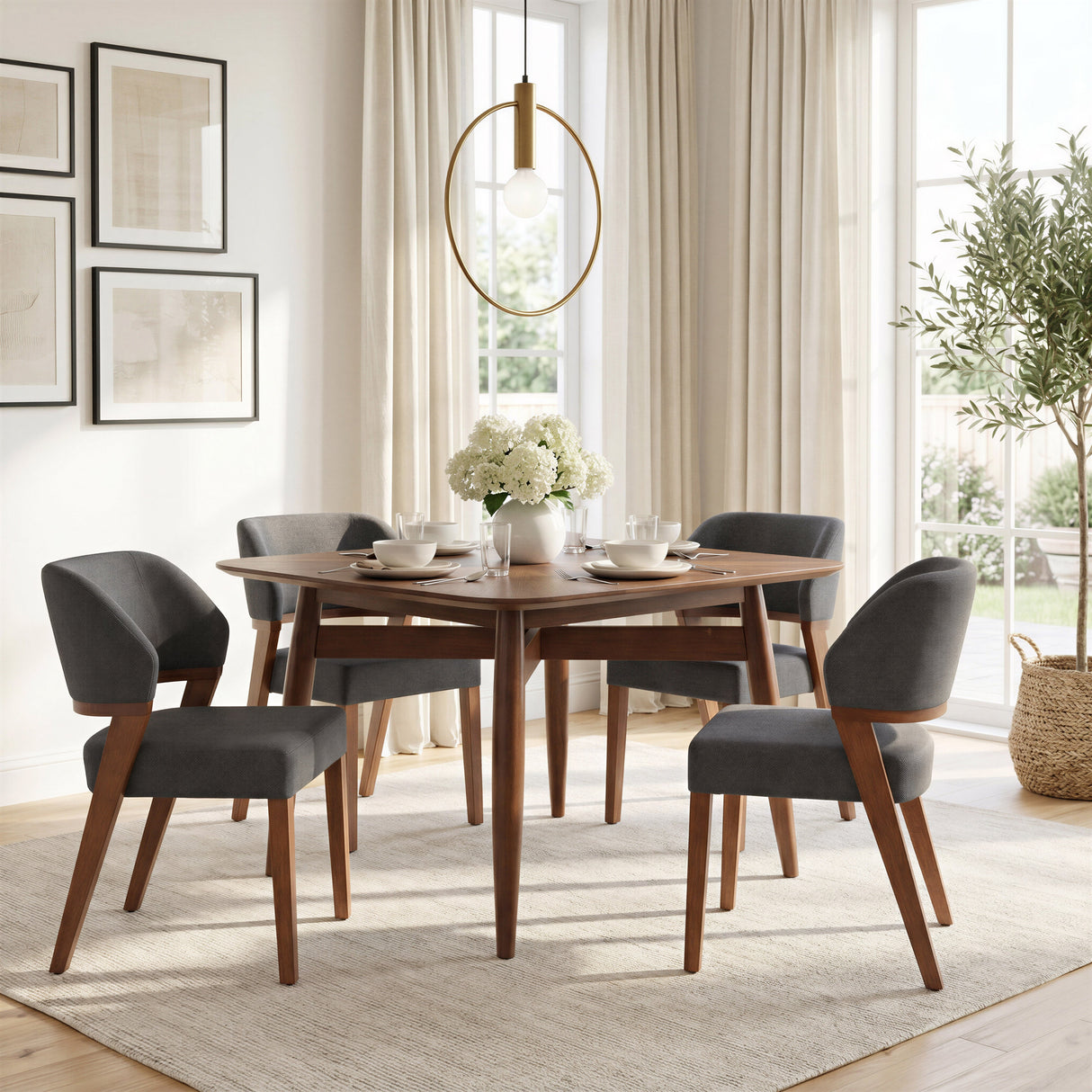 Sunobu Azure Gray & Walnut Dining Chair (Set of 2) by Zuomod at Eve Furniture