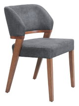 Sunobu Azure Gray & Walnut Dining Chair (Set of 2) by Zuomod at Eve Furniture