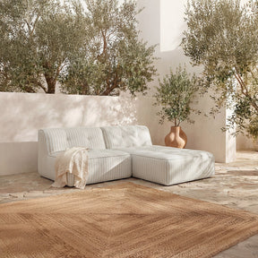 Sunseeker Brown Stripe 2 Piece Outdoor Nook by MOES at Eve Furniture