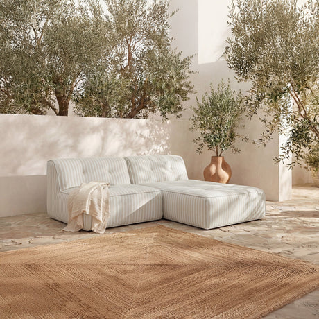 Sunseeker Brown Stripe 2 Piece Outdoor Nook by MOES at Eve Furniture