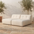 Sunseeker Brown Stripe 2 Piece Outdoor Sun Lounger by MOES at Eve Furniture