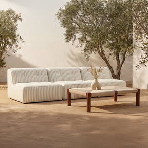 Sunseeker Brown Stripe 3 Piece Outdoor Sofa by MOES at Eve Furniture