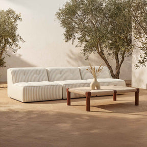 Sunseeker Brown Stripe 3 Piece Outdoor Sofa by Moe's Home at Eve Furniture