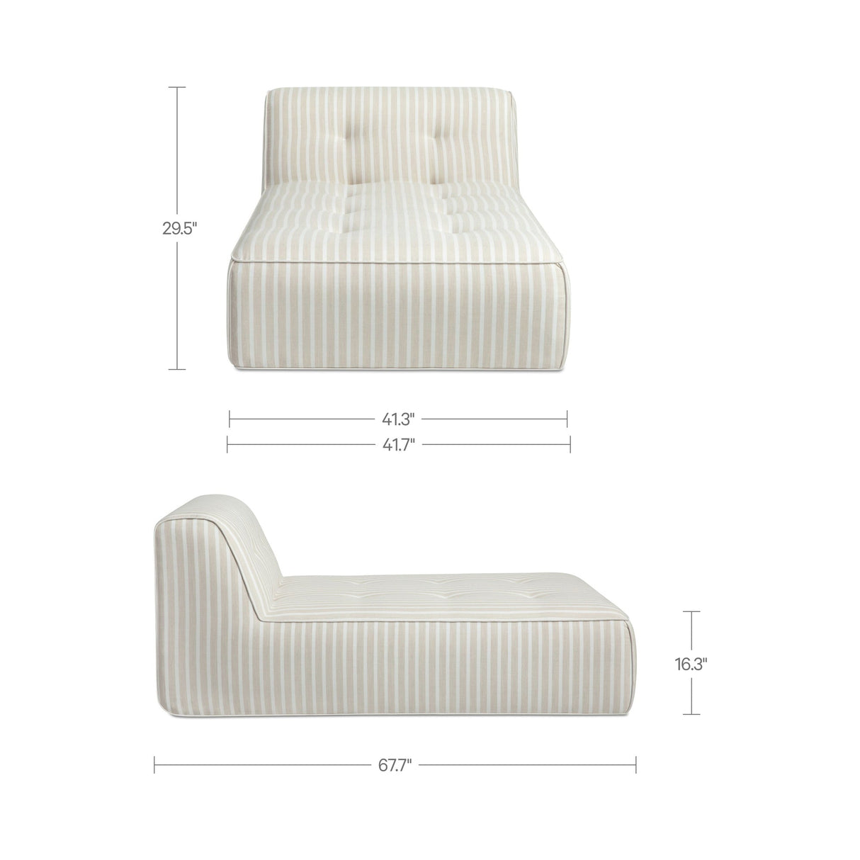 Sunseeker Brown Stripe Outdoor Chaise by MOES at Eve Furniture