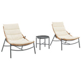 Sunset 3-Piece Patio Conversation Set in Cream by Manhattan Comfort at Eve Furniture