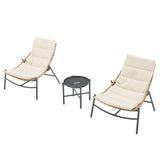 Sunset 3-Piece Patio Conversation Set in Cream by Manhattan Comfort at Eve Furniture
