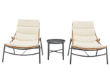 Sunset 3-Piece Patio Conversation Set in Cream by Manhattan Comfort at Eve Furniture