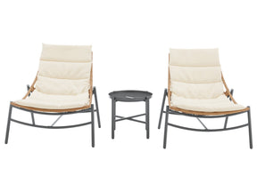 Sunset 3-Piece Patio Conversation Set in Cream by Manhattan Comfort at Eve Furniture