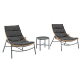Sunset 3-Piece Patio Conversation Set in Grey by Manhattan Comfort at Eve Furniture