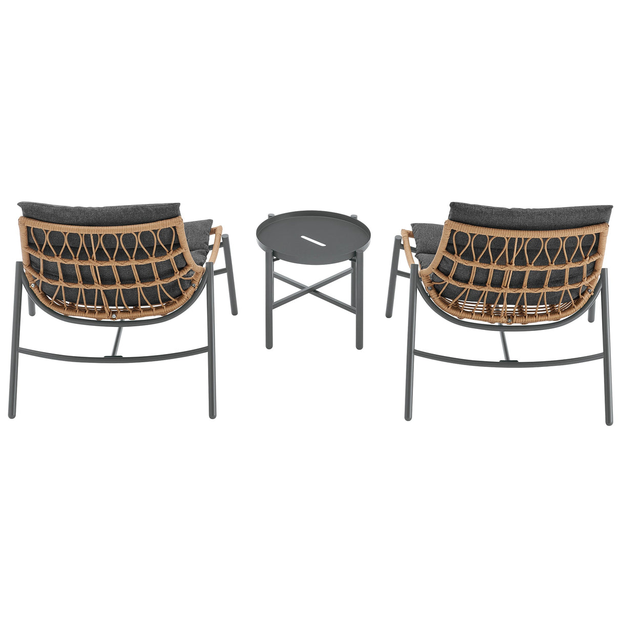 Sunset 3-Piece Patio Conversation Set in Grey by Manhattan Comfort at Eve Furniture