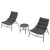 Sunset 3-Piece Patio Conversation Set in Grey by Manhattan Comfort at Eve Furniture