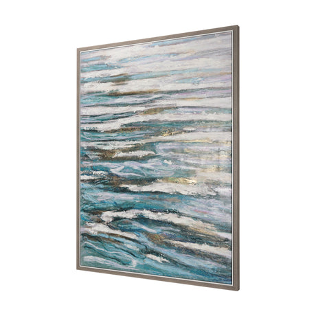 Sunshine Glare on The Waves I by Mercana Studio a Hand Embellished Textured Framed Canvas by Mercana at Eve Furniture
