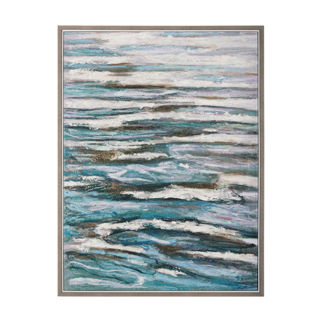 Sunshine Glare on The Waves I by Mercana Studio a Hand Embellished Textured Framed Canvas by Mercana at Eve Furniture