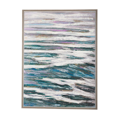 Sunshine Glare on The Waves II by Mercana Studio a Hand Embellished Textured Framed Canvas by Mercana at Eve Furniture