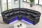 Super Black Leather Gel Reclining Sectional by Happy Homes at Eve Furniture