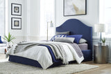 Sur Skirted Footboard California King Storage Panel Bed in Navy by Modus Furniture at Eve Furniture