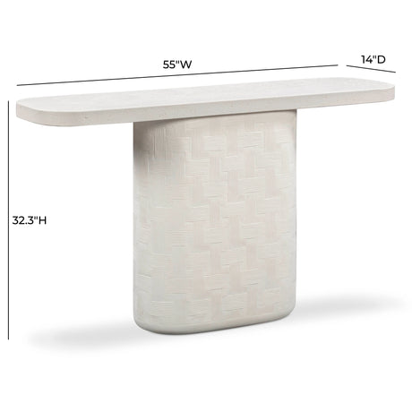 Suraya 55" Indoor/Outdoor Concrete Console Table by TOV Furniture at Eve Furniture