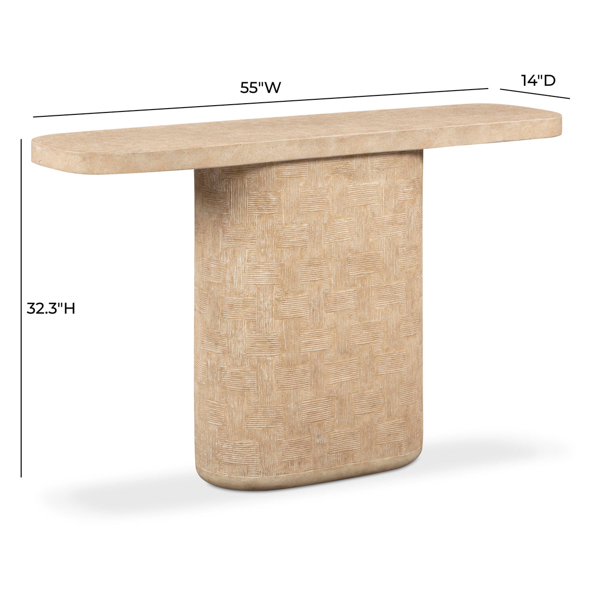 Suraya 55" Indoor/Outdoor Concrete Console Table by TOV Furniture at Eve Furniture