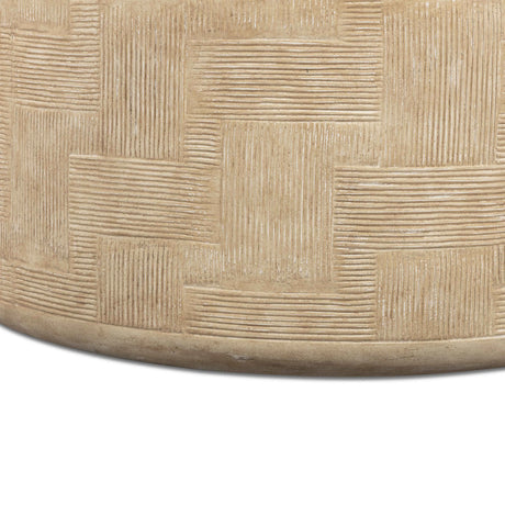 Suraya 55" Indoor/Outdoor Concrete Rounded Coffee Table by TOV Furniture at Eve Furniture