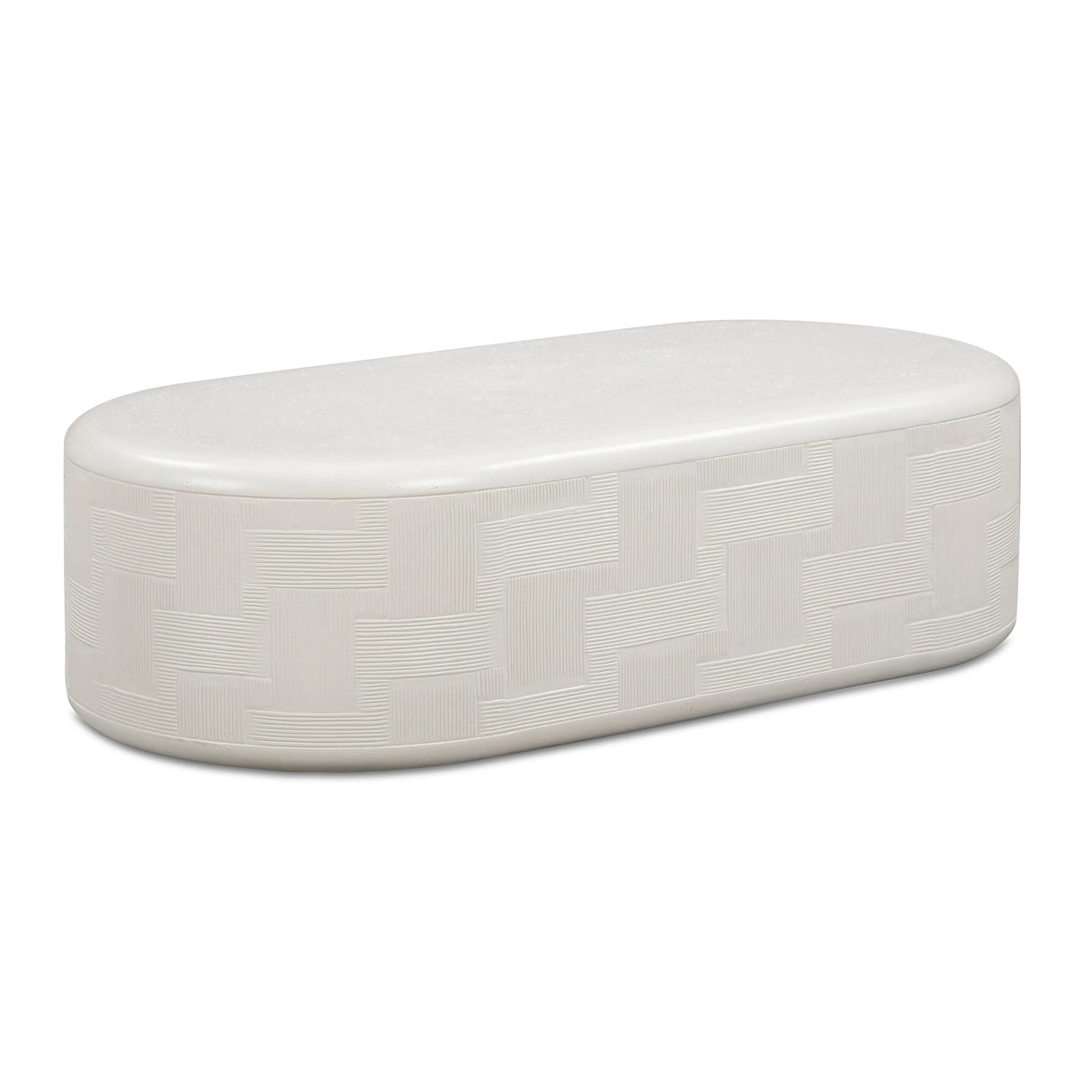 Suraya 55" Indoor/Outdoor Concrete Rounded Coffee Table by TOV Furniture at Eve Furniture
