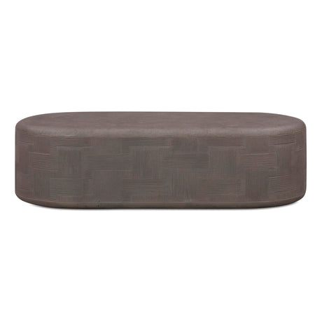Suraya 55" Indoor/Outdoor Concrete Rounded Coffee Table by TOV Furniture at Eve Furniture