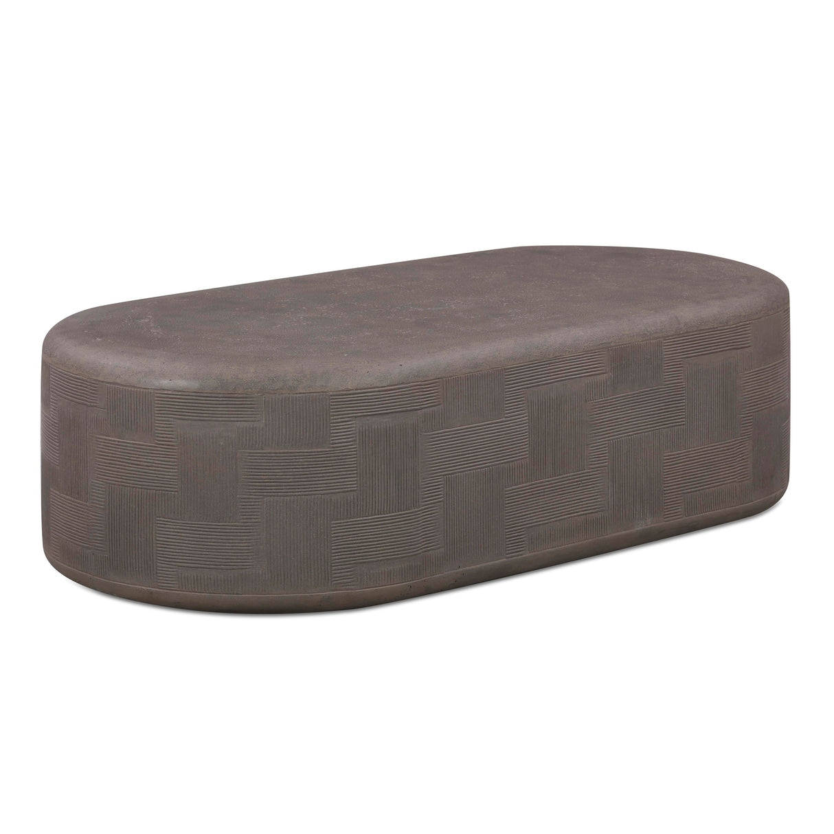 Suraya 55" Indoor/Outdoor Concrete Rounded Coffee Table by TOV Furniture at Eve Furniture