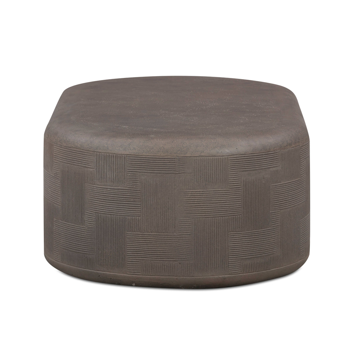 Suraya 55" Indoor/Outdoor Concrete Rounded Coffee Table by TOV Furniture at Eve Furniture