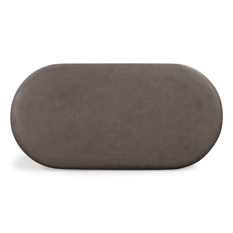 Suraya 55" Indoor/Outdoor Concrete Rounded Coffee Table by TOV Furniture at Eve Furniture