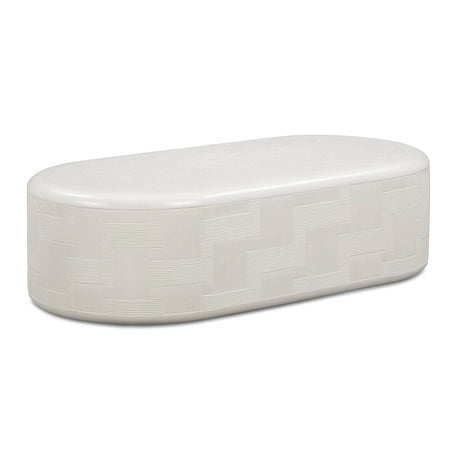 Suraya 55" Indoor/Outdoor Concrete Rounded Coffee Table by TOV Furniture at Eve Furniture