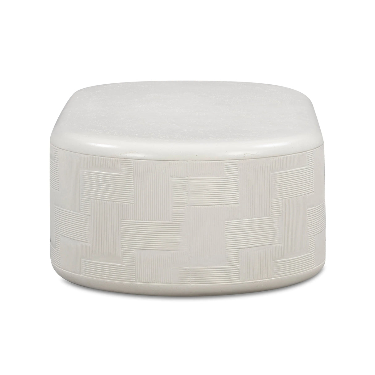 Suraya 55" Indoor/Outdoor Concrete Rounded Coffee Table by TOV Furniture at Eve Furniture
