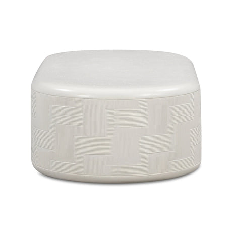 Suraya 55" Indoor/Outdoor Concrete Rounded Coffee Table by TOV Furniture at Eve Furniture