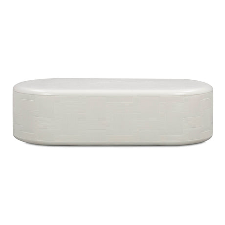 Suraya 55" Indoor/Outdoor Concrete Rounded Coffee Table by TOV Furniture at Eve Furniture