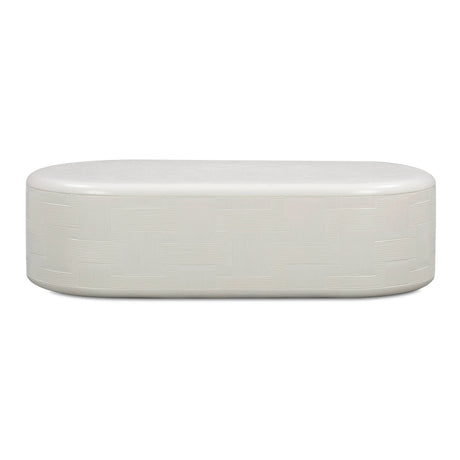 Suraya 55" Indoor/Outdoor Concrete Rounded Coffee Table by TOV Furniture at Eve Furniture