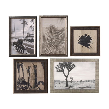 Surf Fence by Mercana Studio a Hand Embellished Textured Framed Art Print by Mercana at Eve Furniture
