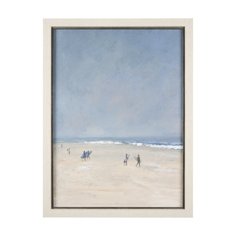 Surfers and The Sea I by Mercana Studio a Hand Embellished Textured Framed Art Print by Mercana at Eve Furniture