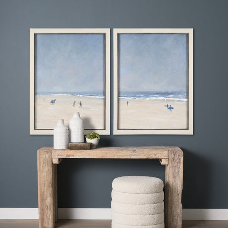 Surfers and The Sea II by Mercana Studio a Hand Embellished Textured Framed Art Print by Mercana at Eve Furniture