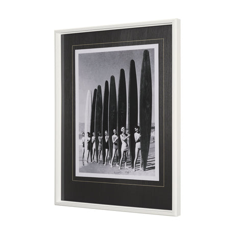 Surfin' Gals by The Chelsea Collection Hand Embellished Textured Framed Art Photo Matted under Glass by Mercana at Eve Furniture