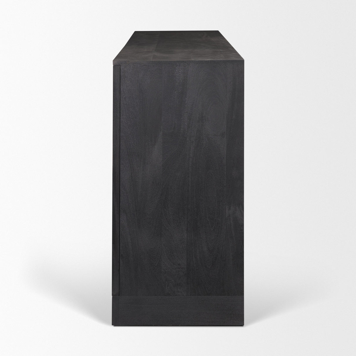 Suri Black Wood w/ Glass 4-Door Closed Sideboard by Mercana at Eve Furniture